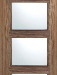 Walnut Vancouver FD30 with Clear Fire Glass - 44mm - Prefinished - LPD